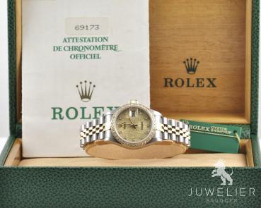 Rolex Lady-Datejust Bicolor 26mm Automatik Diamantenbesatz Damenuhr Ref. 69173 Box & Papiere